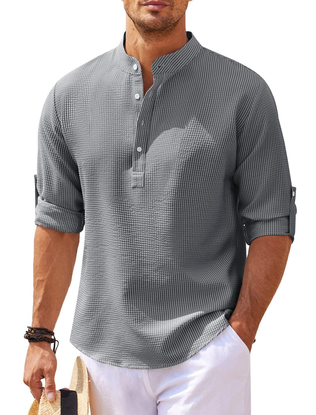 Men's Stylish Long-Sleeved Linen Casual Shirt