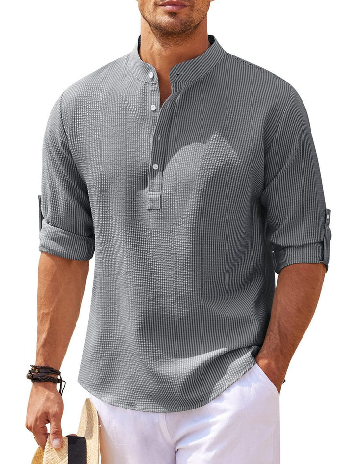 Men's Stylish Long-Sleeved Linen Casual Shirt