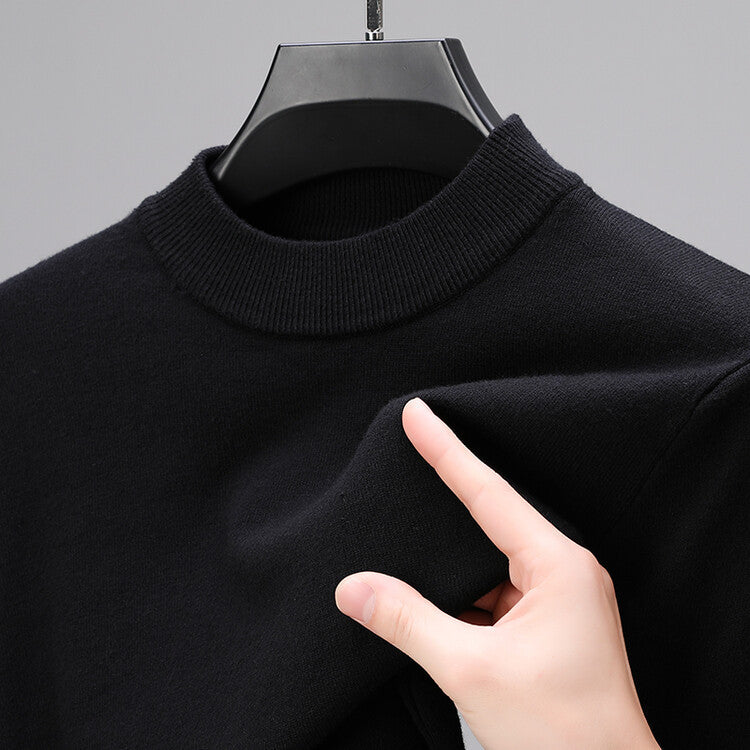 Luxurious Cashmere Sweater for Men with Stylish Bottom Hem