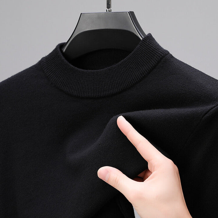Luxurious Cashmere Sweater for Men with Stylish Bottom Hem