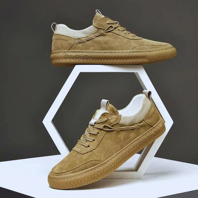 Casual suede sneakers with textured sole