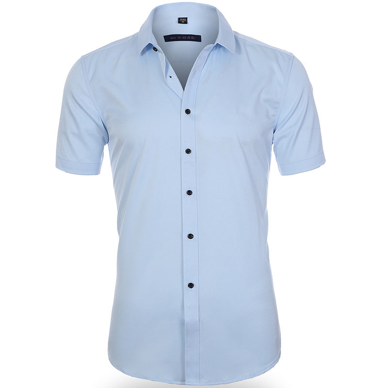 Comfort-Fit Breathable Short Sleeve Shirt with Anti-Wrinkle Technology