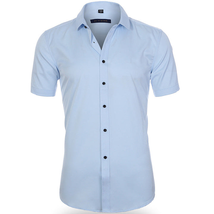 Comfort-Fit Breathable Short Sleeve Shirt with Anti-Wrinkle Technology