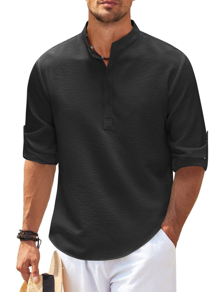 Men's Stylish Long-Sleeved Linen Casual Shirt