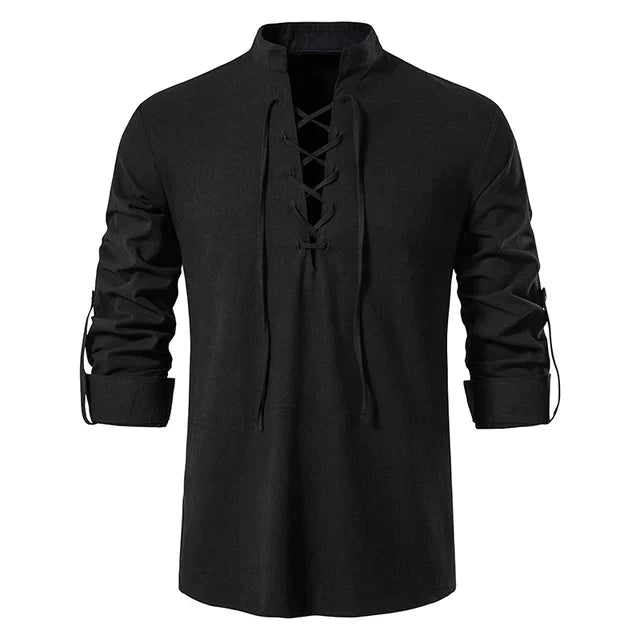 Stylish Men's Lace-Up Casual Shirt