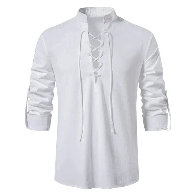 Stylish Men's Lace-Up Casual Shirt