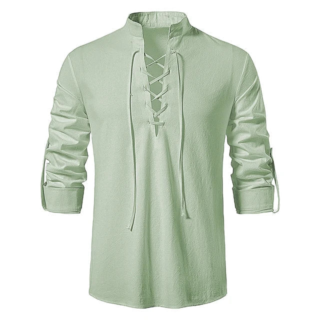 Stylish Men's Lace-Up Casual Shirt