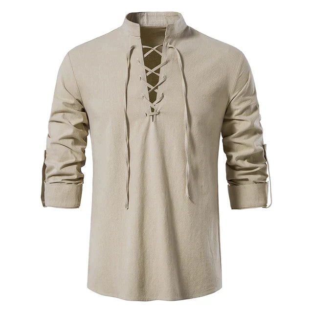 Stylish Men's Lace-Up Casual Shirt