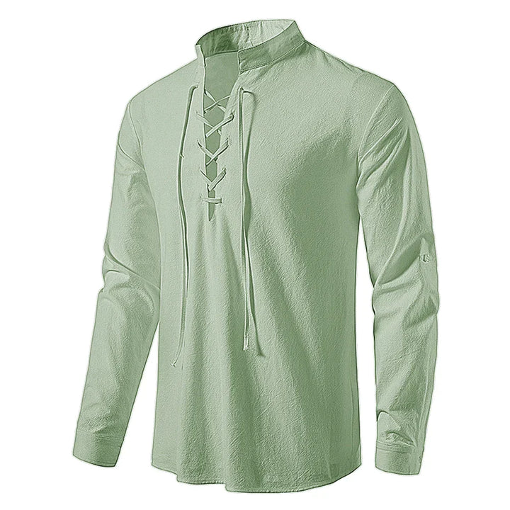 Stylish Men's Lace-Up Casual Shirt