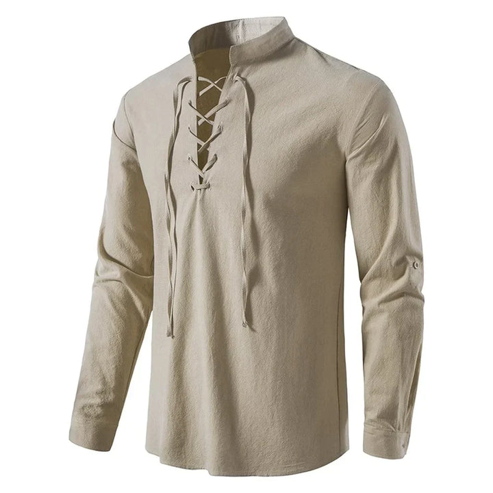 Stylish Men's Lace-Up Casual Shirt