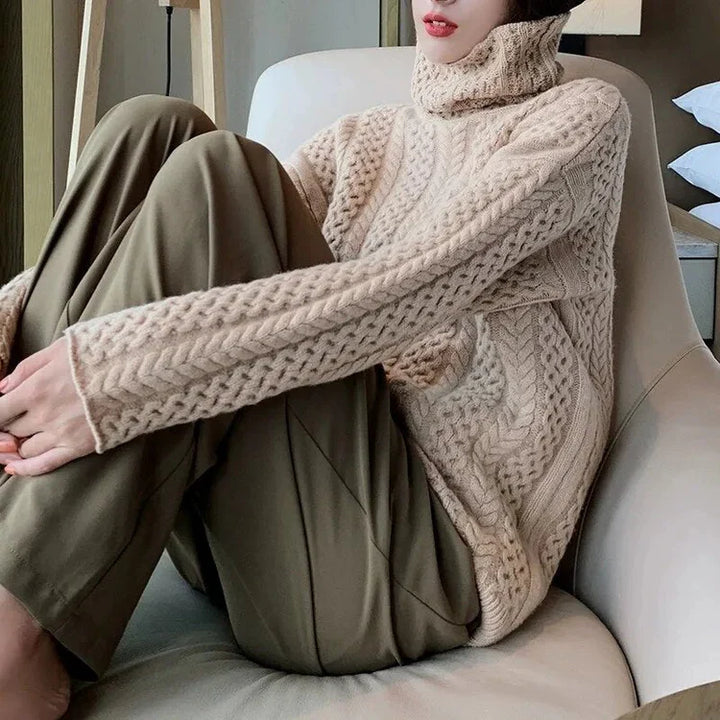 Chic Pull Douillet Col Roulé Femme – Confort et Élégance au Quotidien!