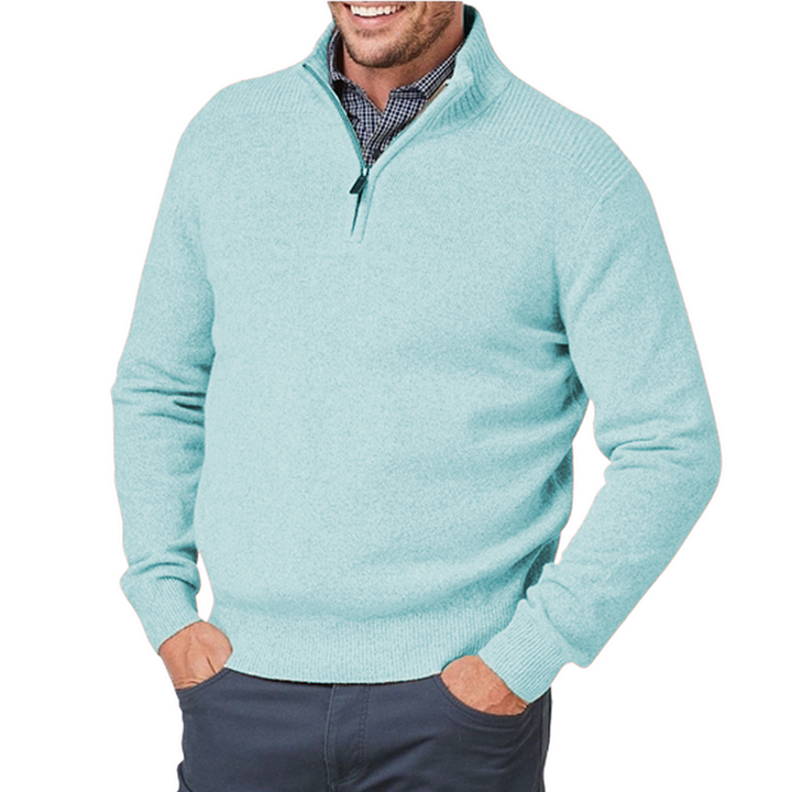 Stylish Men's Three-Quarter Zip Sweater