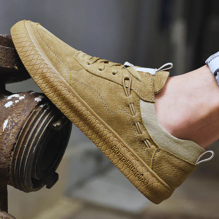 Casual suede sneakers with textured sole