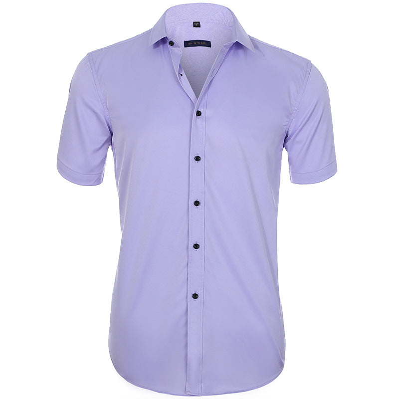 Comfort-Fit Breathable Short Sleeve Shirt with Anti-Wrinkle Technology