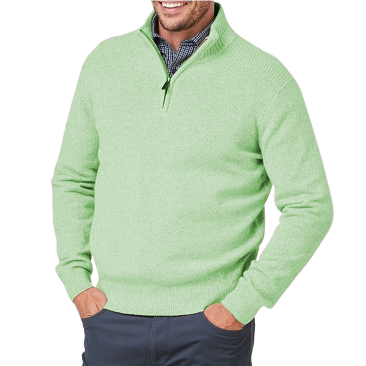 Stylish Men's Three-Quarter Zip Sweater