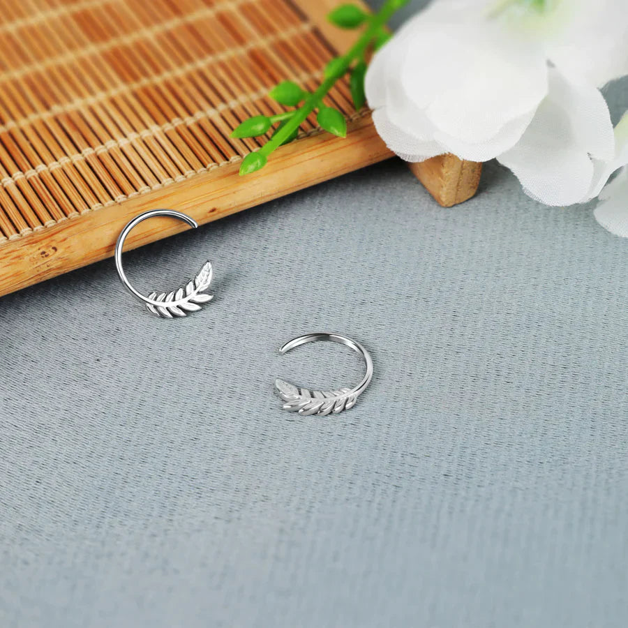 Boucles d'oreilles créoles feuilles