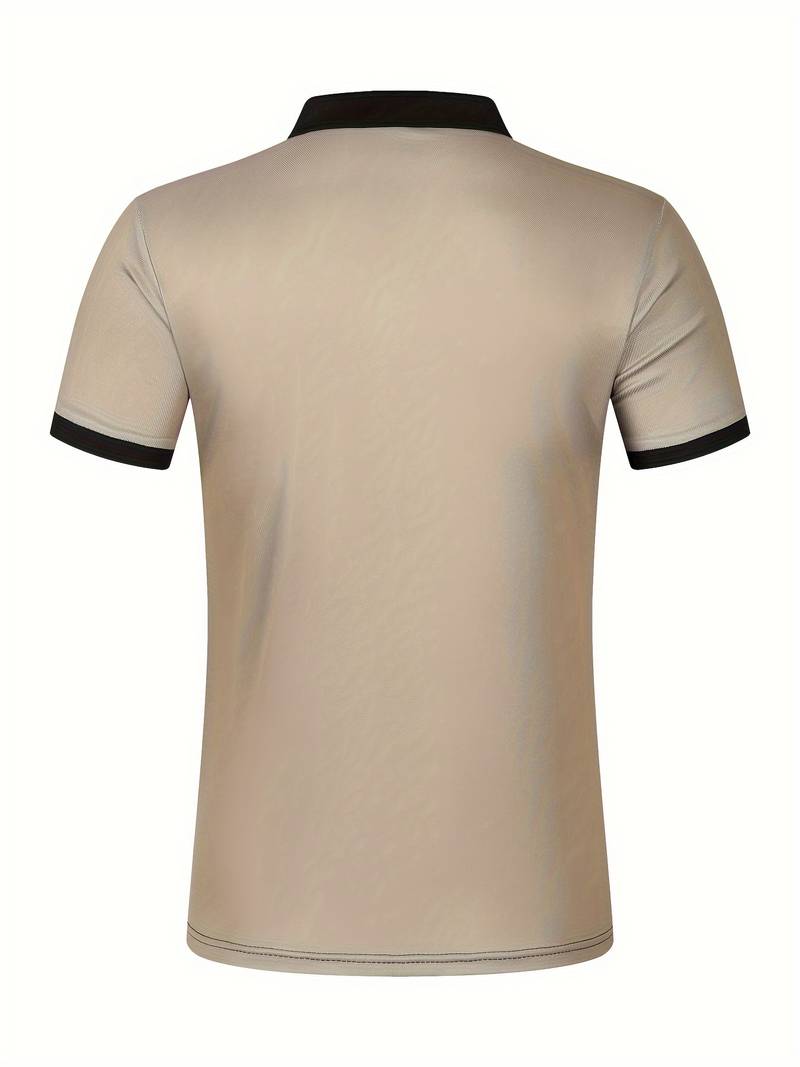 Stylish Striped Short Sleeve Polo Shirt for Men - Perfect for Casual Outings!