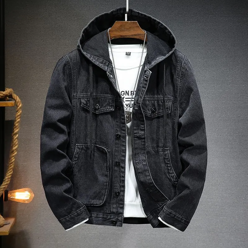 Veste en jean vintage à capuche pour hommes - Style intemporel et confort exceptionnel!
