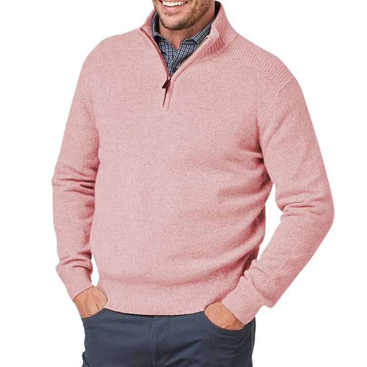 Stylish Men's Three-Quarter Zip Sweater