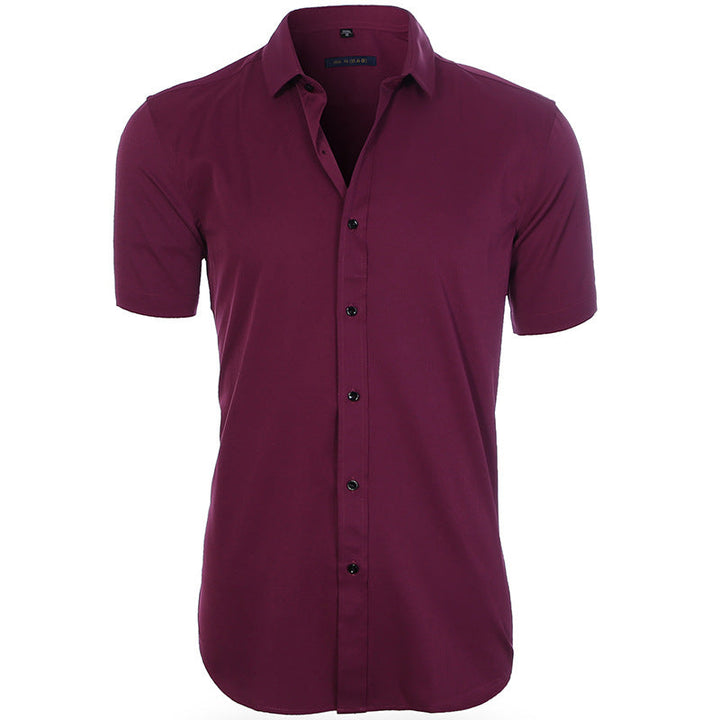 Comfort-Fit Breathable Short Sleeve Shirt with Anti-Wrinkle Technology