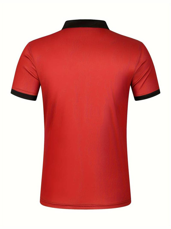 Stylish Striped Short Sleeve Polo Shirt for Men - Perfect for Casual Outings!
