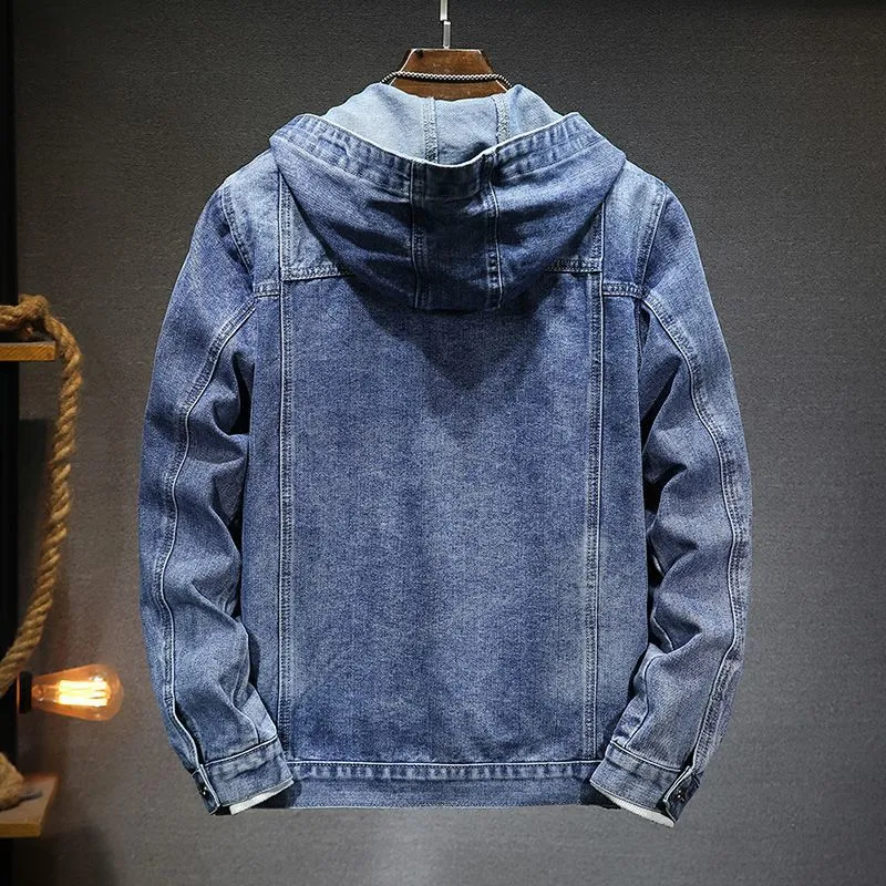 Veste en jean vintage à capuche pour hommes - Style intemporel et confort exceptionnel!