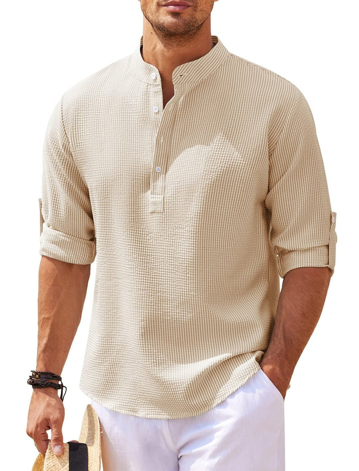Men's Stylish Long-Sleeved Linen Casual Shirt