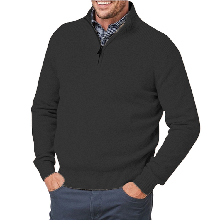 Stylish Men's Three-Quarter Zip Sweater