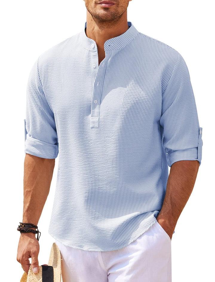 Men's Stylish Long-Sleeved Linen Casual Shirt