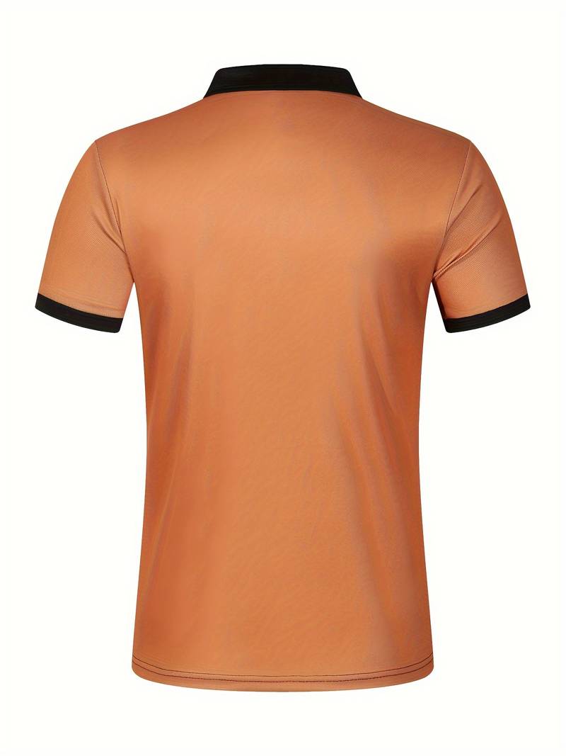 Stylish Striped Short Sleeve Polo Shirt for Men - Perfect for Casual Outings!
