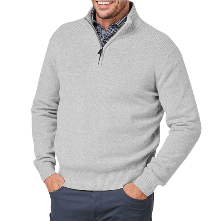 Stylish Men's Three-Quarter Zip Sweater