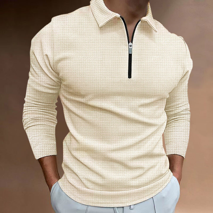 Stylish Men's Long Sleeve Zip-Up T-Shirt