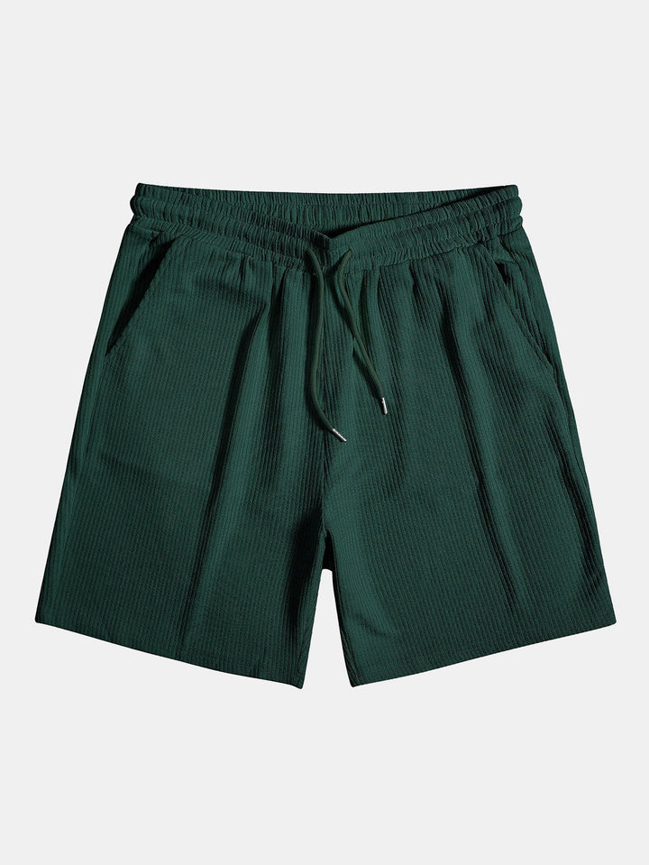 Knitted Ribbed Zip Polo & Shorts