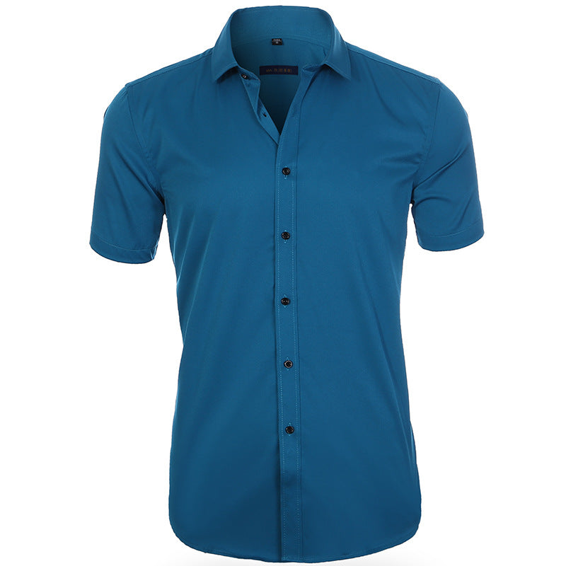 Comfort-Fit Breathable Short Sleeve Shirt with Anti-Wrinkle Technology