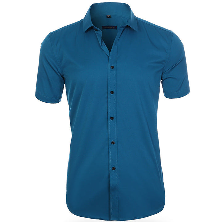 Comfort-Fit Breathable Short Sleeve Shirt with Anti-Wrinkle Technology
