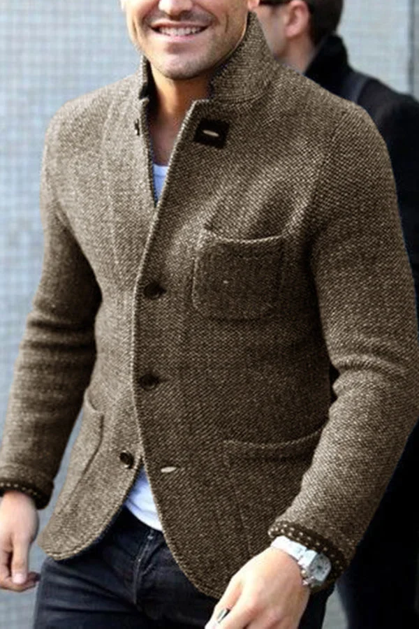 Stylish Retro Knitted Cardigan for the Modern Man