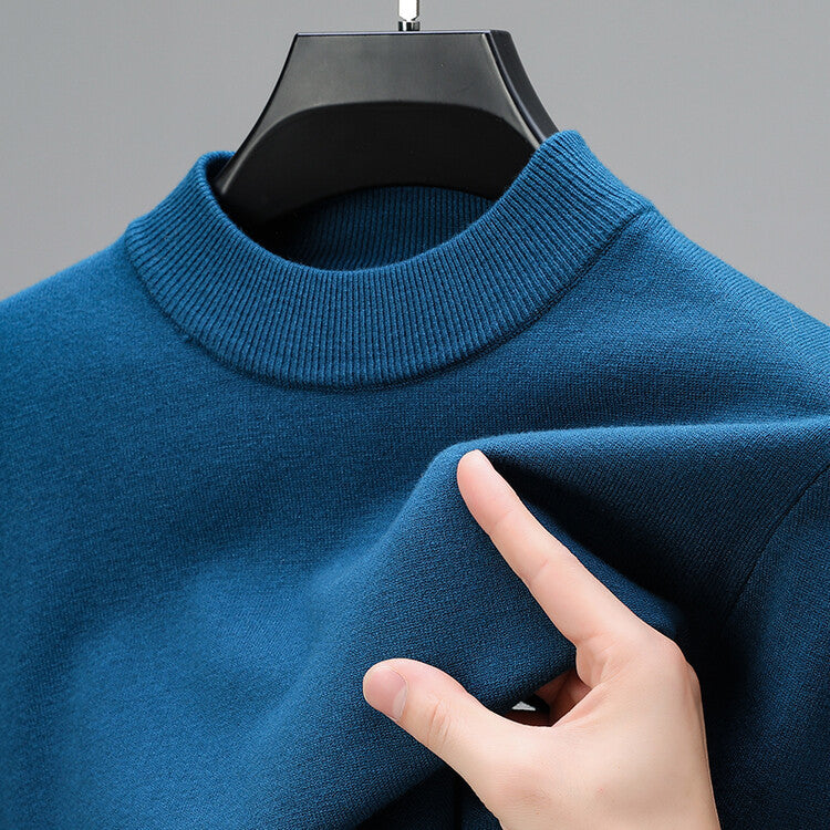 Luxurious Cashmere Sweater for Men with Stylish Bottom Hem