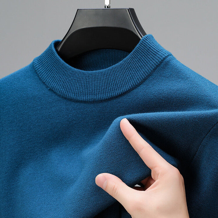 Luxurious Cashmere Sweater for Men with Stylish Bottom Hem