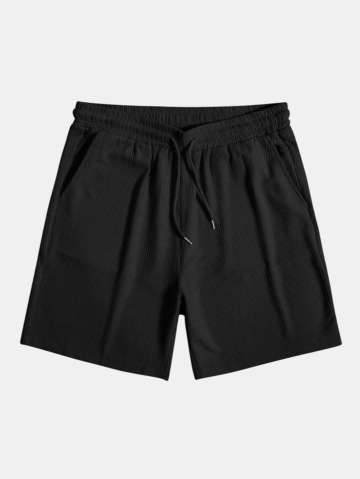 Knitted Ribbed Zip Polo & Shorts