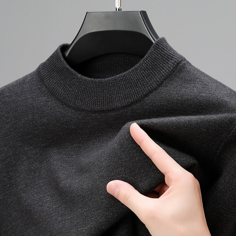 Luxurious Cashmere Sweater for Men with Stylish Bottom Hem