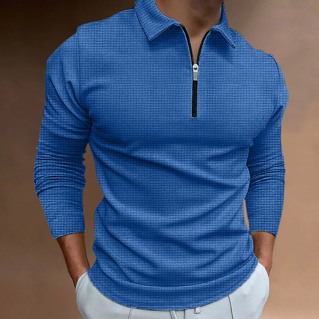 Stylish Men's Long Sleeve Zip-Up T-Shirt