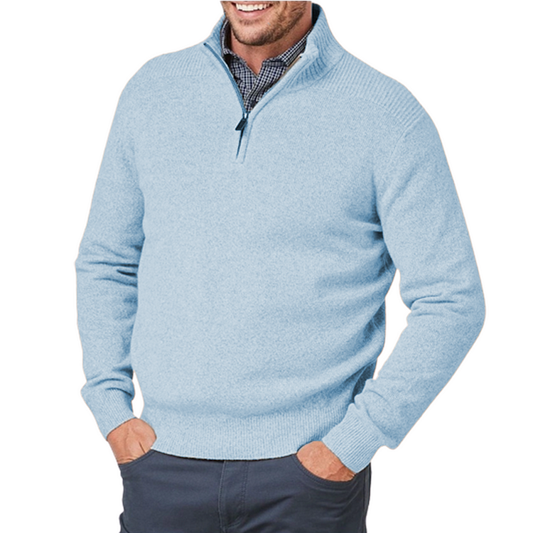 Stylish Men's Three-Quarter Zip Sweater