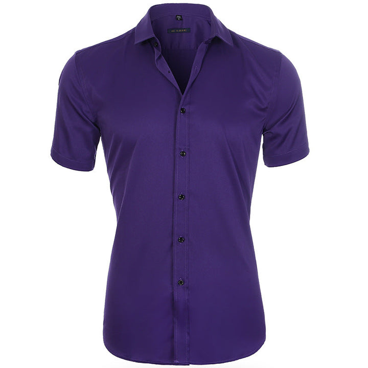 Comfort-Fit Breathable Short Sleeve Shirt with Anti-Wrinkle Technology