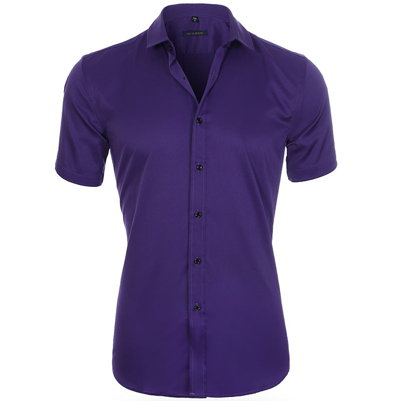 Comfort-Fit Breathable Short Sleeve Shirt with Anti-Wrinkle Technology