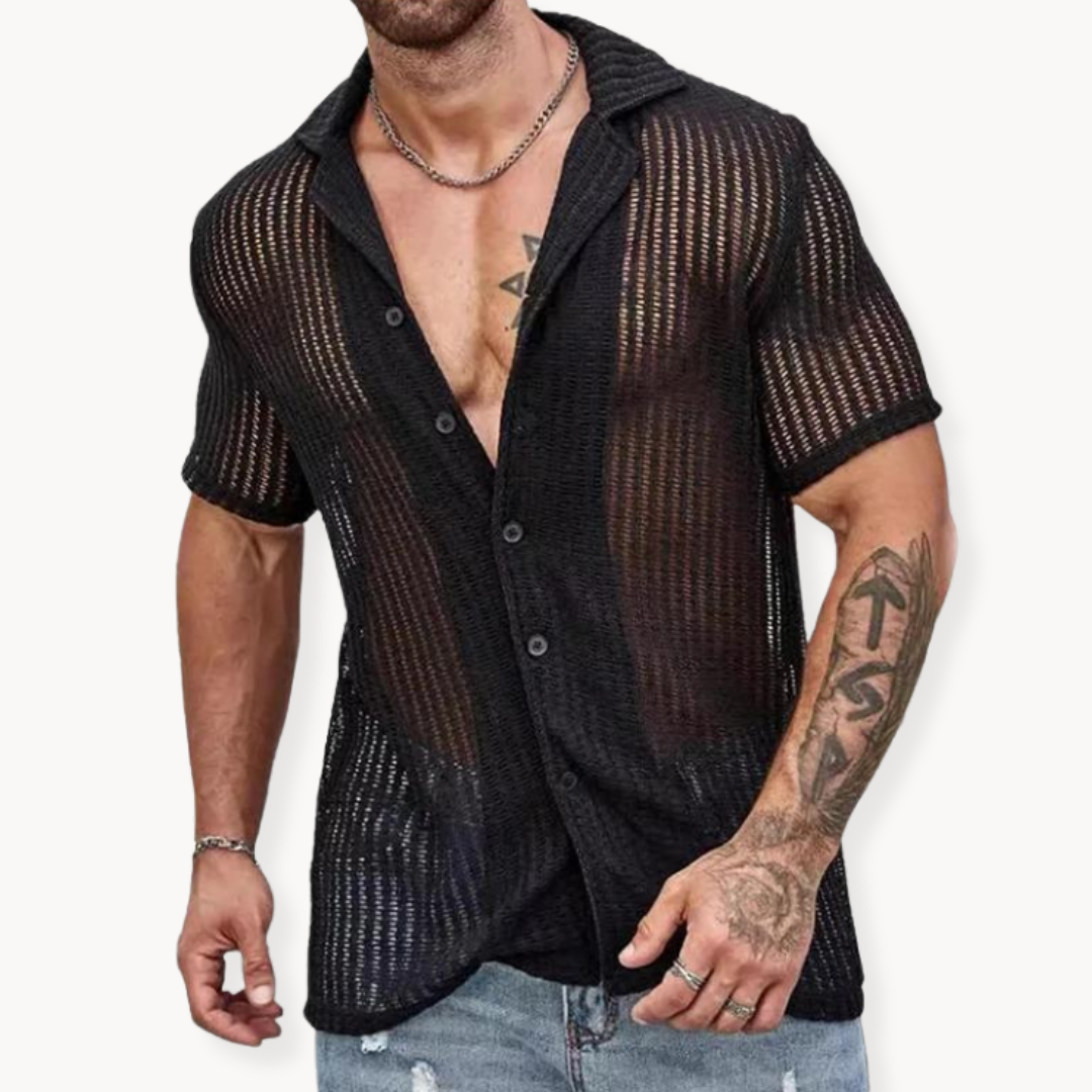 Lightweight Hollow Knit Shirt for Ultimate Comfort