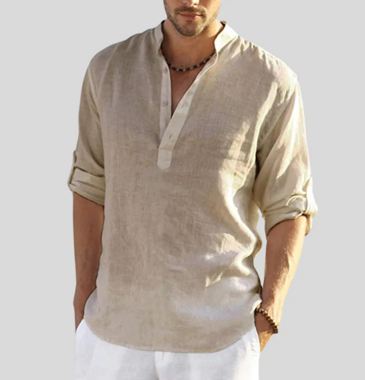 Chic Collared Linen Shirt for Effortless Style