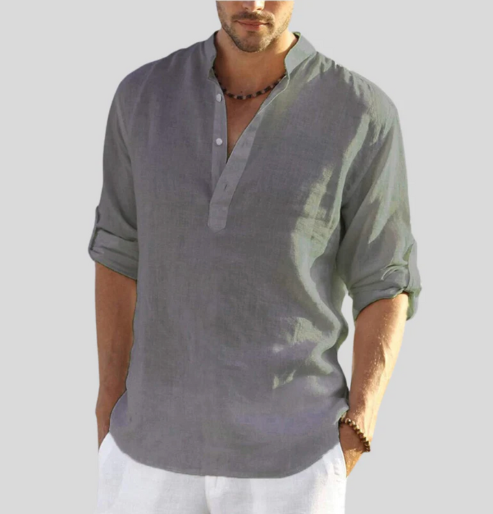 Chic Collared Linen Shirt for Effortless Style
