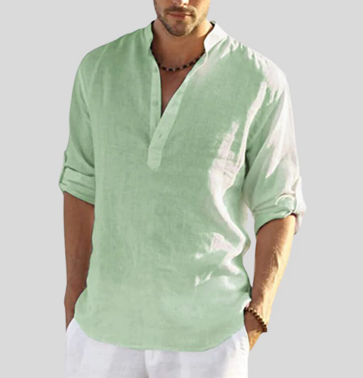 Chic Collared Linen Shirt for Effortless Style