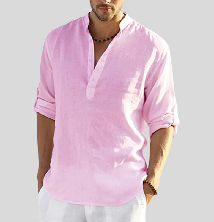 Chic Collared Linen Shirt for Effortless Style