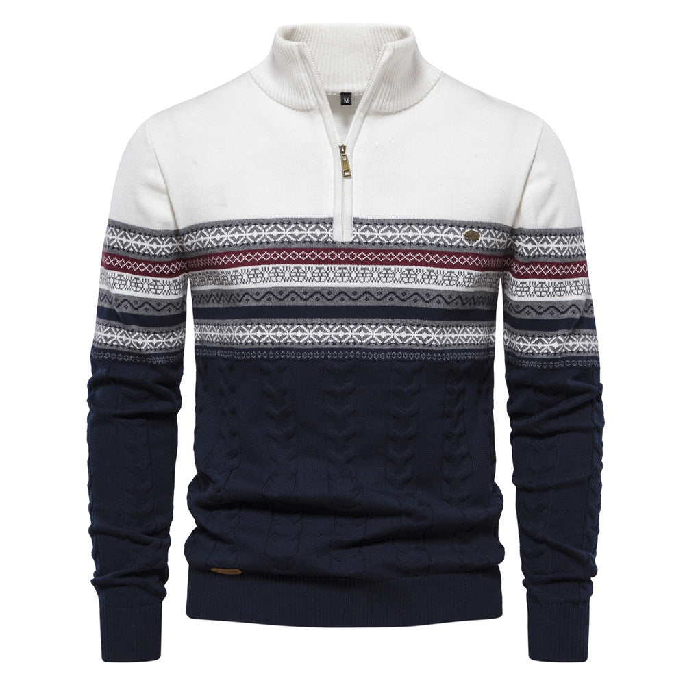 Stylish Stand-Up Collar Knit Sweater for Men